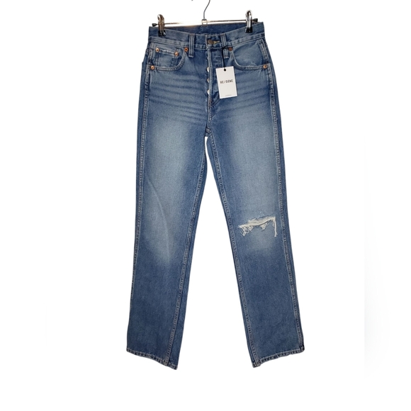 Re/Done  90s High Rise Loose Distressed Jean 23 - Picture 1 of 4
